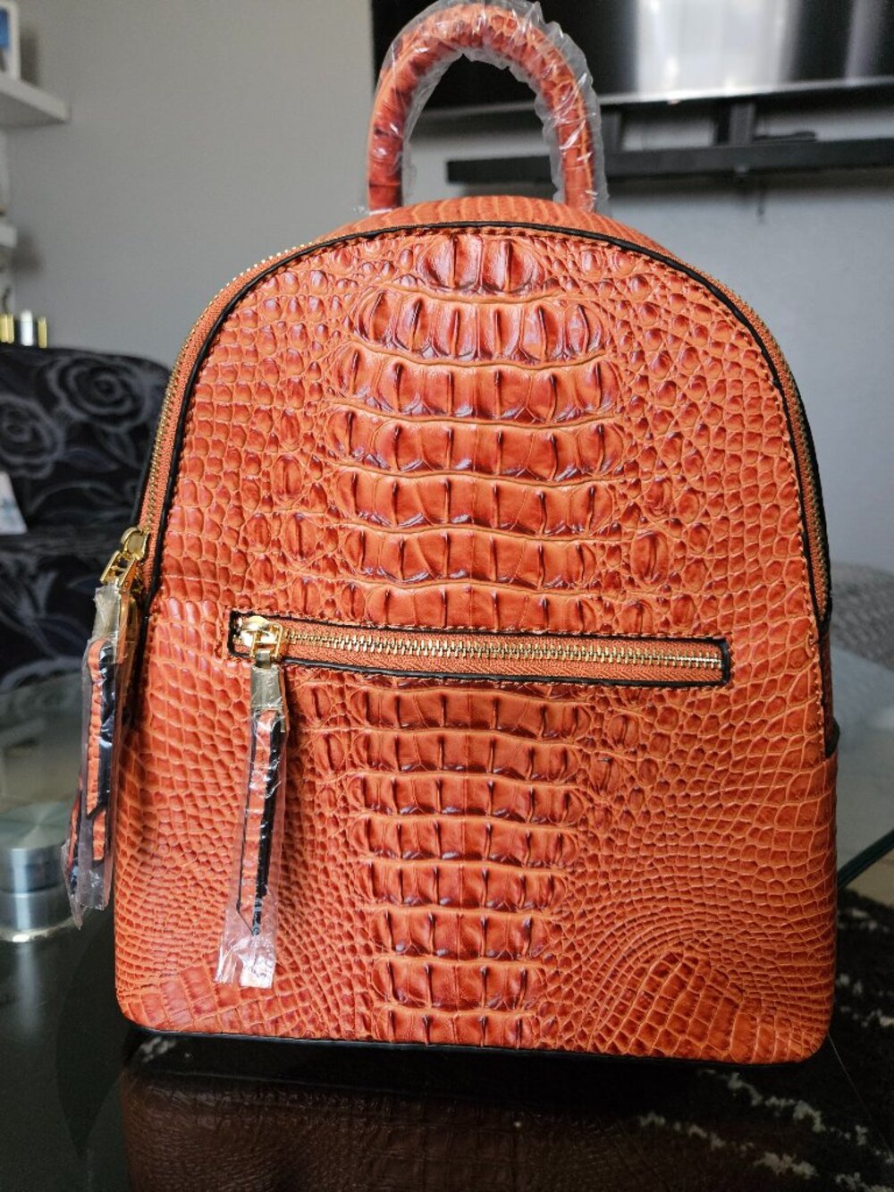 Crocodrile embossed backpack